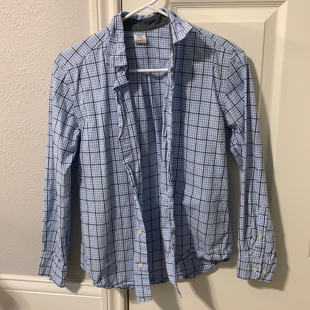 crew cults flannel shirt blue